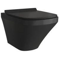 Унитаз подвесной Grossman GR-4440BMS безободковый, с сиденьем микролифт, черный матовый