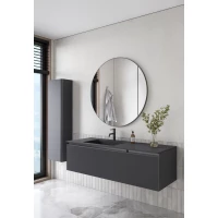 Комплект мебели Armadi Art Quatro Antracite 790-M2-140-A-A-LED + 793-140-A-L + 545-100-GM 141 см L, подвесной, с подсветкой, антрацит матовый