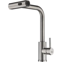 Смеситель для кухни Raffine F203L с выдвижным изливом, сатин
