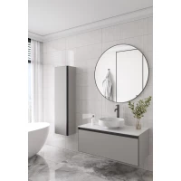 Комплект мебели Armadi Art Quatro Luna 790-M1-120-L-A-LED + 792-120-W + 801-CLCT + 545-100-GM 121 см, подвесной, со столешницей, серый матовый