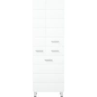 Пенал Corozo Денвер SP-00000535 напольный, с бельевой корзиной, белый глянец/белый матовый