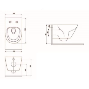 Изображение товара унитаз подвесной bewash bogen 88303280 безободковый, с сиденьем микролифт, антрацит матовый