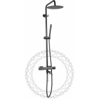 Душевая система Filarete FL2050MG 250 мм, с термостатом, графит