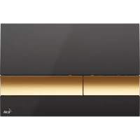 Кнопка смыва AlcaPlast M1728-5 для инсталляции, черный/золото