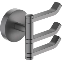 Крючок Aquatek Бетта AQ4632BGM тройной, поворотный, для ванны, оружейная сталь матовый