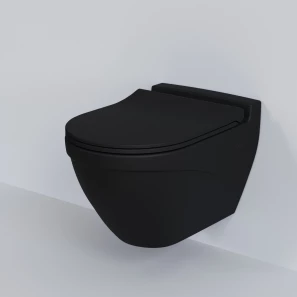 Изображение товара унитаз подвесной ambassador nord 133t20201-132t20201s безободковый, с сиденьем микролифт, черный матовый