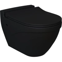 Унитаз подвесной Ambassador Nord 133T20201-132T20201S безободковый, с сиденьем микролифт, черный матовый