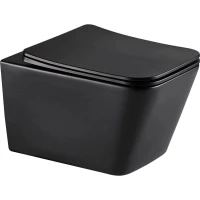 Унитаз подвесной GID Tr2143TF-BM безободковый, торнадо, с сиденьем микролифт, черный матовый