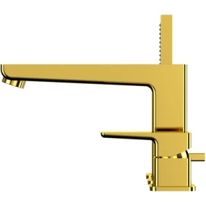 Изображение товара смеситель на борт ванны whitecross x x1432gl с душевым гарнитуром, золотой
