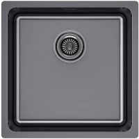 Кухонная мойка Paulmark Yuni YU44-GM 44x44 см, вороненая сталь