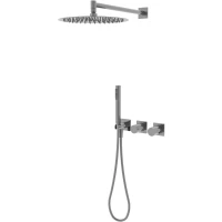 Душевой комплект Vincea Alto VSFW-6AL1GM 300 мм, со смесителем, вороненая сталь
