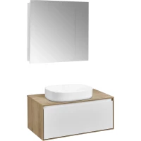 Комплект мебели дуб эльвезия/белый глянец 89 см Акватон Либерти 1A279901LYC70 + 1A279703LYC70 + 1A73313KLK010 + 1A267202LH010