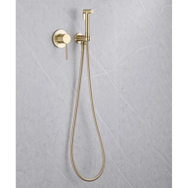 Гигиенический душ Abber Emotion AF8825G со смесителем, золотой матовый