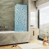 Шторка на ванну MaybahGlass MGV-928-ФП011-6 60 см R, профиль черный матовый, стекло фотопечать