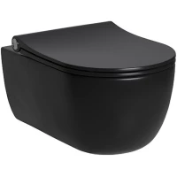 Унитаз подвесной Noken Acro Compact N380000080 безободковый, с сиденьем микролифт, черный матовый