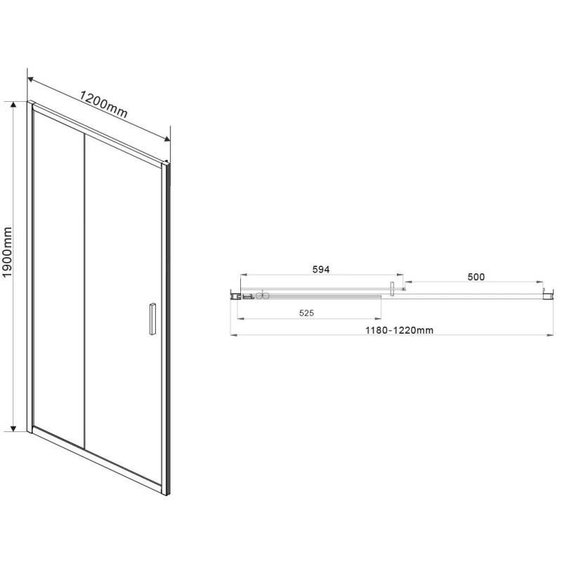 Душевая дверь 120 см Vincea Garda VDS-1G120CLGM прозрачное