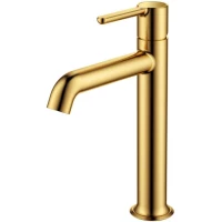 Смеситель для раковины Cezares ECO-LC-BORO-W0 без донного клапана, золотой матовый