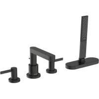 Смеситель на борт ванны Hansgrohe Finoris 76444340 с душевым гарнитуром, черный хром матовый