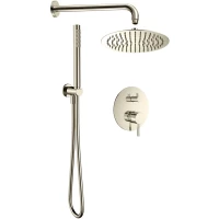 Душевой комплект AQUAme AQM8404BN 300 мм, со смесителем, никель матовый