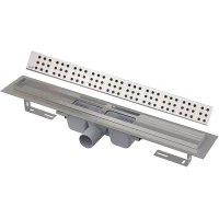 Душевой трап (лоток) AlcaPlast APZ1 Cube APZ1-300 + CUBE-300M 29,4 см, с решеткой, перфорированный, нержавеющая сталь
