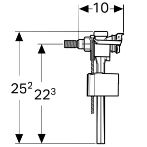 Изображение товара впускной клапан 3/8" и 1/2" подвод воды сбоку, тип 333 geberit 136.730.00.3