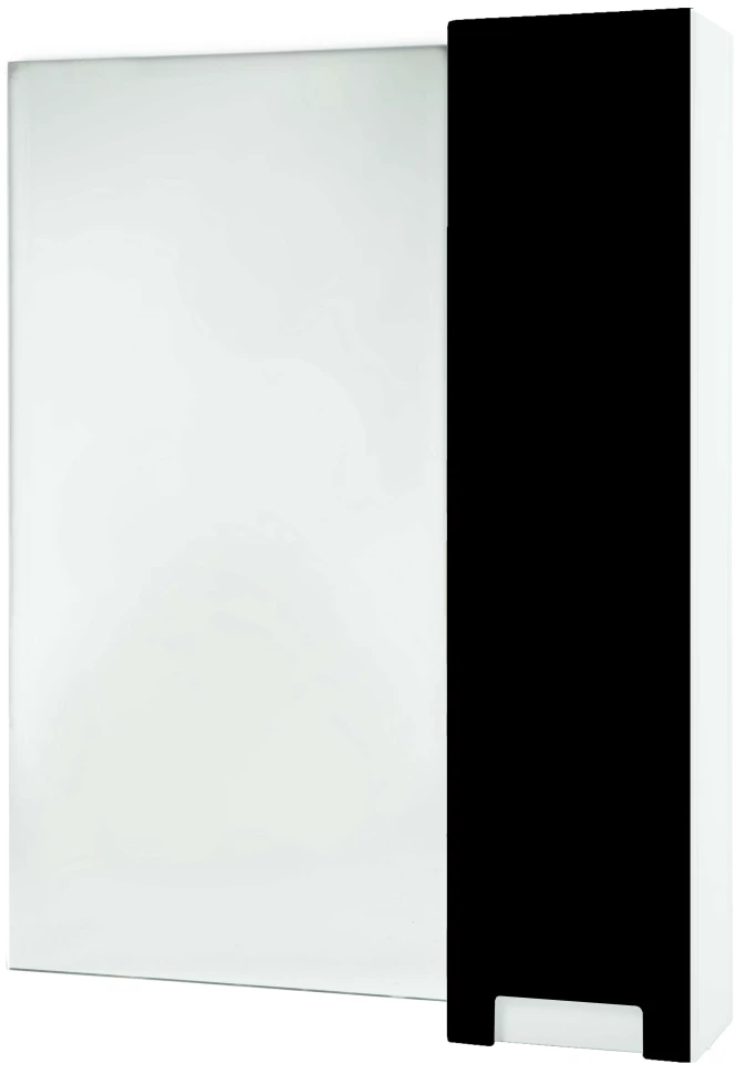Зеркальный шкаф 68x80 см черный глянец/белый глянец R Bellezza Пегас 4610411001044 зеркальный шкаф 68х80 см белый глянец l bellezza пегас 4610411002010
