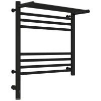 Полотенцесушитель электрический 500x500 черный матовый МЭМ левый Сунержа Богема с полкой 3.0 31-5806-5050