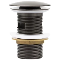 Донный клапан для раковины Cezares CZR-SAT-GM с переливом, оружейная сталь матовый