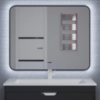 Зеркало Uperwood Modul 3049345673 100x80 см, с LED-подсветкой, сенсорным выключателем, диммером, антизапотеванием, черный