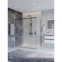 Душевой уголок Cezares Plane PLANE-AH-1-160/80-C-GM 160x80 см, профиль оружейная сталь матовый, стекло прозрачное