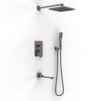 Душевой комплект Berges Nardis 3S 071012 230 мм, со смесителем, оружейная сталь матовый