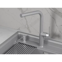Смеситель для кухни Granula 9502, АЛЮМИНИУМ CoolStart, нержавеющая сталь/алюметаллик