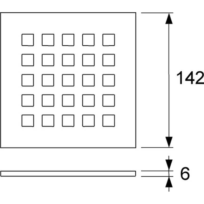 Декоративная решетка 142×142 мм TECE TECEdrainpoint S quadratum хром 3665009