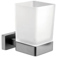 Стакан для зубных щеток Belz B90406 настенный, оружейная сталь матовый