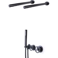 Душевой комплект Bronze De Luxe Liberty 5011B-F со смесителем, черный матовый