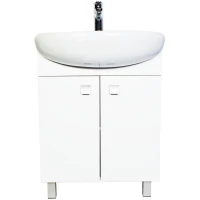 Тумба с раковиной белый глянец 61 см Orange Рио Ri-60TU+RA