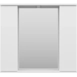 Изображение товара зеркальный шкаф misty лира п-лир04080-013 80x72 см, с подсветкой, выключателем, белый глянец/белый матовый