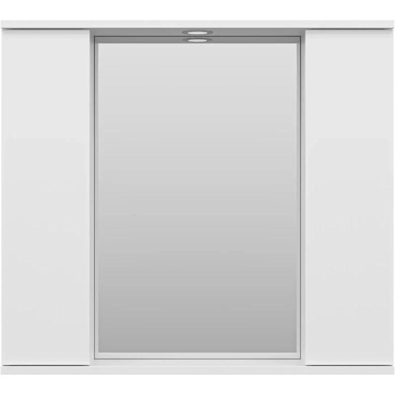 Зеркальный шкаф Misty Лира П-Лир04080-013 80x72 см, с подсветкой, выключателем, белый глянец/белый матовый