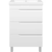 Тумба под раковину Misty Софт П-Соф-01060-0113Я 56 см, напольная, белый глянец