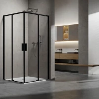 Душевой уголок Vincea Slim VSS-6SL8010CLB 100x80 см, профиль черный матовый, стекло прозрачное