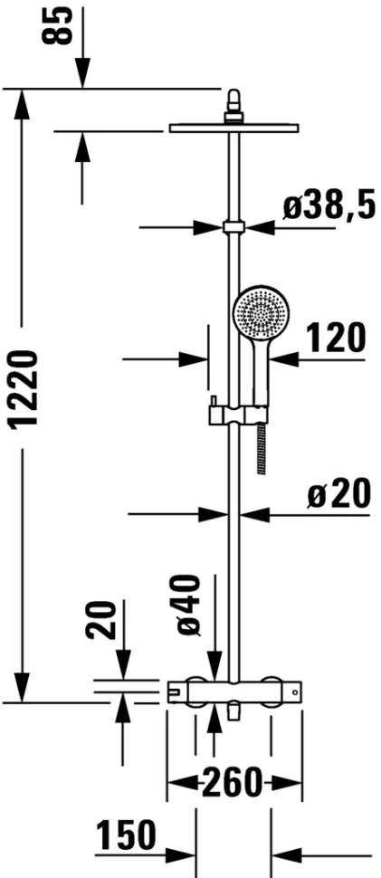 Душевая система 250 мм Duravit B.2 B24280008010 - фото 3