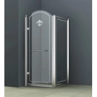 Душевой уголок Cezares Retro 90x90 см прозрачное c матовым узором RETRO-A-A-1-90-CP-Cr-L