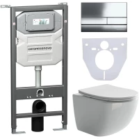 Комплект подвесной унитаз Ceramica Nova Forma CN3009 + система инсталляции Ceramica Nova Envision Flat CN1002CH + CN1000