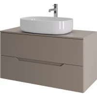 Тумба с раковиной Orange Line Li-100TuLMDF+B04-600W 100,4 см, подвесная, со столешницей, латте матовый