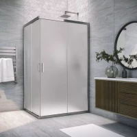 Душевой уголок Vegas Glass ZA-F TUR NOVO 90*80 08 10 90x80 см, профиль хром, стекло сатин