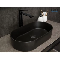 Раковина-чаша GID N9020bg 52,5x30,5 см, накладная, черный графит