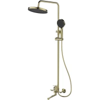 Душевая система Lemark Siberia LMF-7026B-BRG 250 мм, со смесителем, золотой матовый