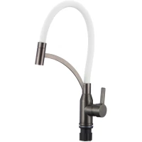 Смеситель для кухни Fmark FS8244Q-02 графит/белый