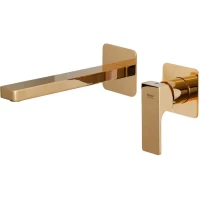 Смеситель для раковины Remer Absolute AU15PLDO встраиваемый, без донного клапана, золотой