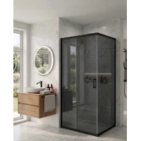 Душевой уголок MaybahGlass MGY-2492-6 155x100 см, профиль черный матовый, стекло графитовое